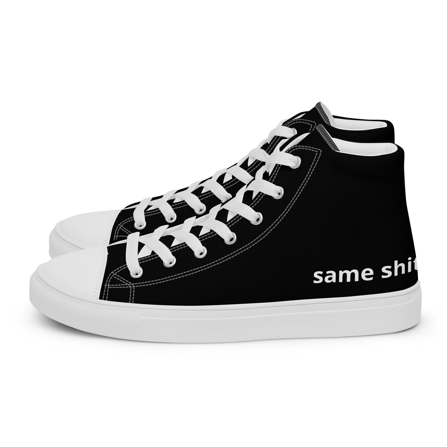 Men’s high top canvas skate shoe.