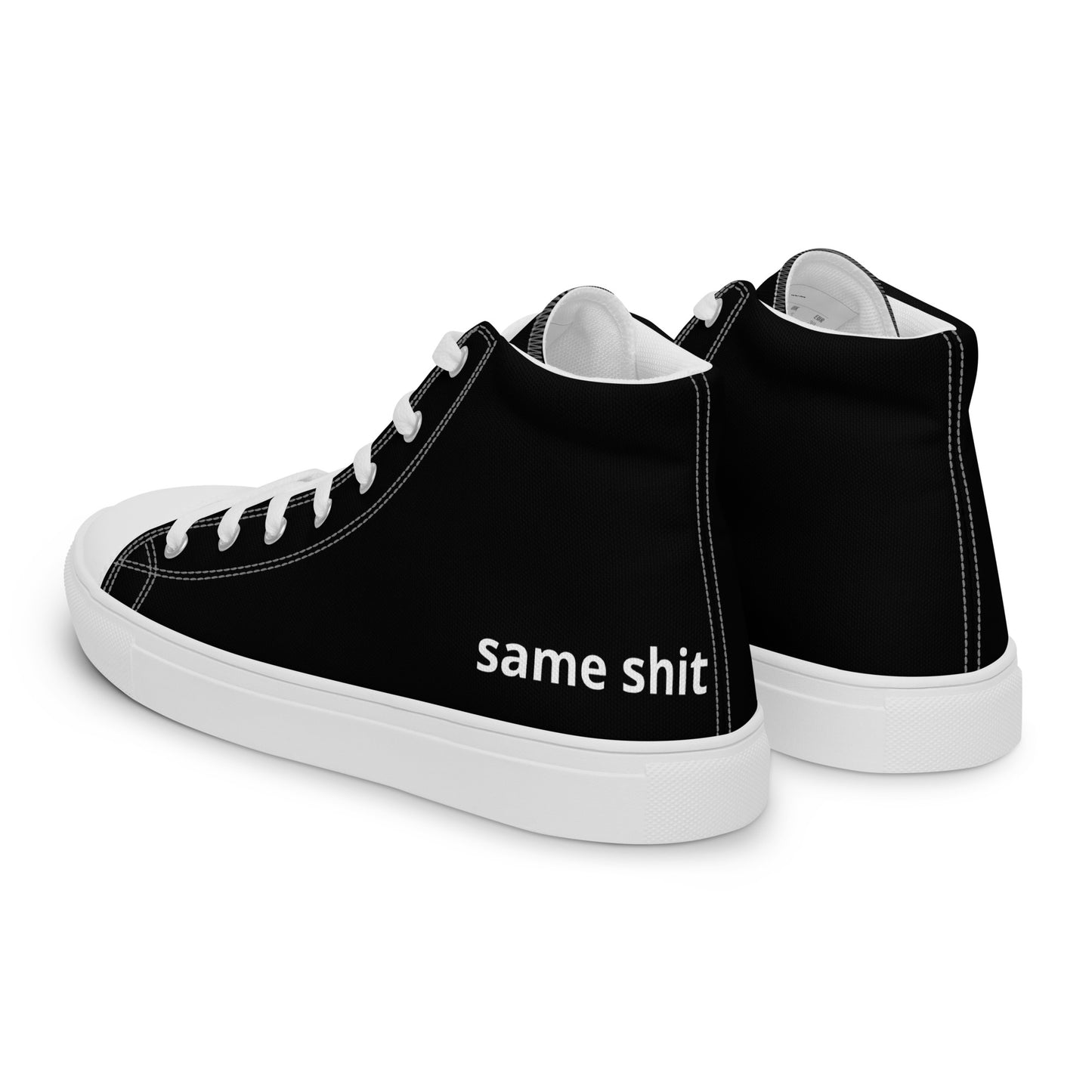 Men’s high top canvas skate shoe.