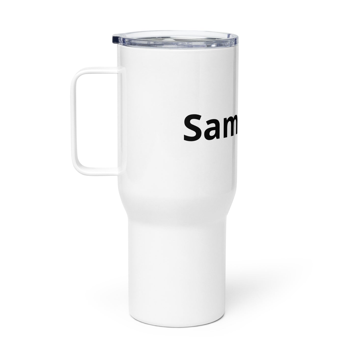 Travel mug with a handle